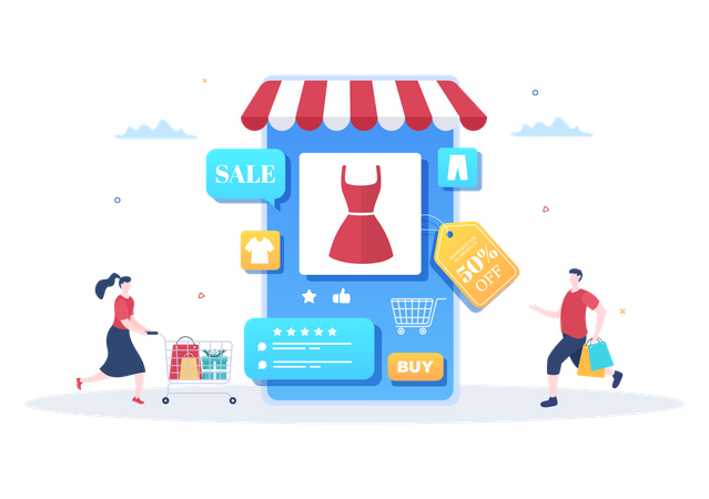 Loja de compras on-line  Ilustração