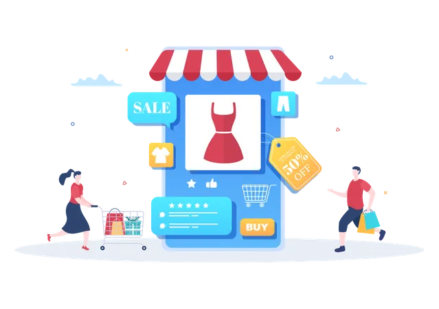 Loja de compras on-line  Ilustração