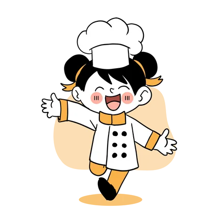 Chef de petite fille souriant  Illustration