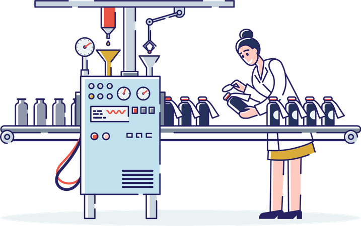 Pharmaceutical Factory production unit  Illustration