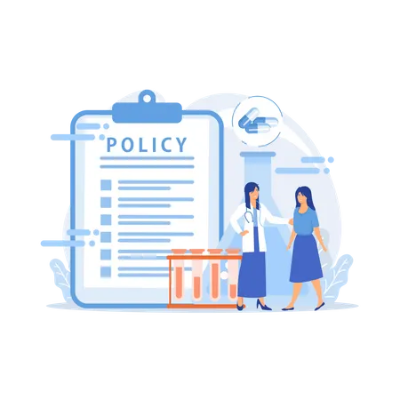 Pharmaceutical policy on clipboard  Illustration