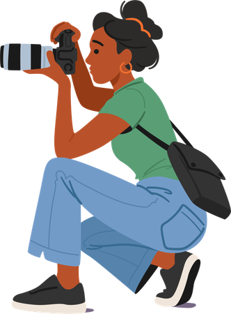 Photographer is clicking images  Illustration