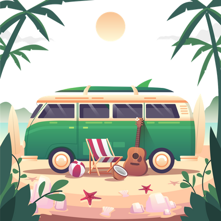 Picnic Van  Illustration