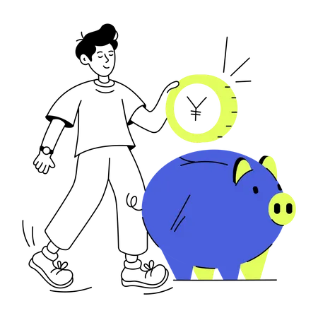 Piggy Saving  Illustration