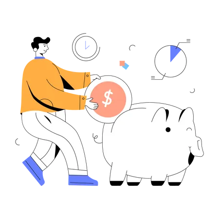 Piggy Savings  Illustration