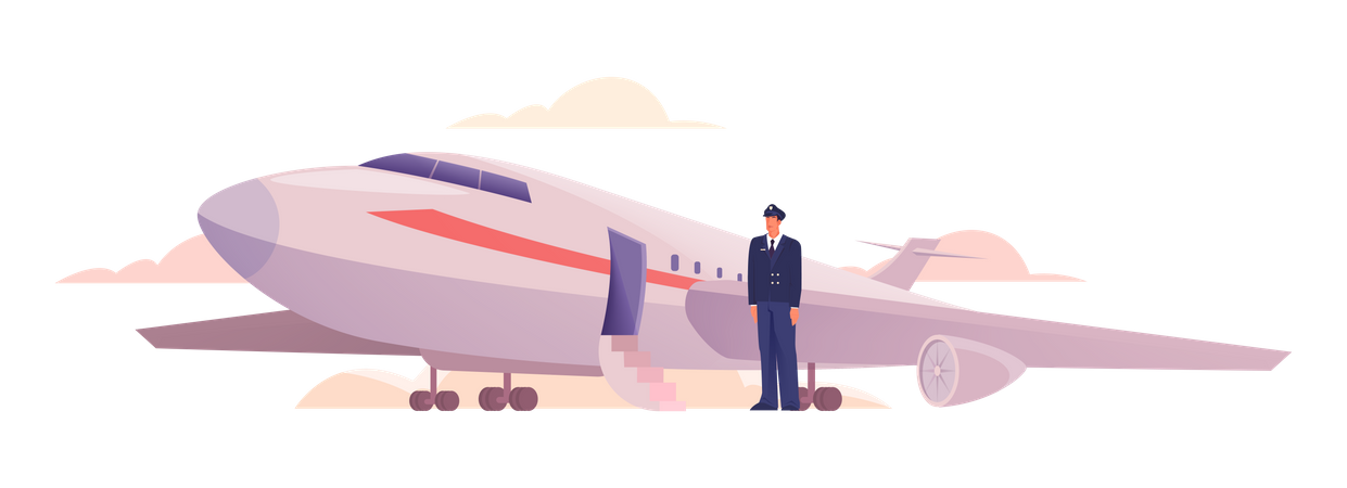 Pilot ready for flight  Illustration