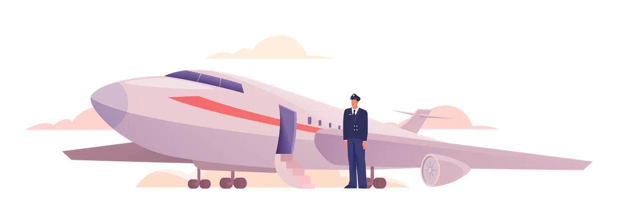 Pilot ready for flight  Illustration