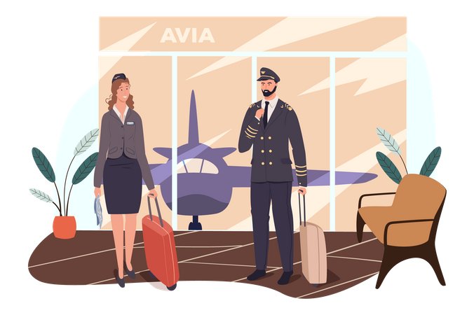 Pilot Waiting For Flight  Illustration