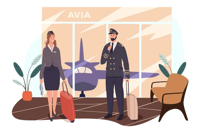 Pilot Waiting For Flight  Illustration