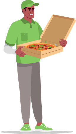 Pizza delivery by pizzaboy  Illustration