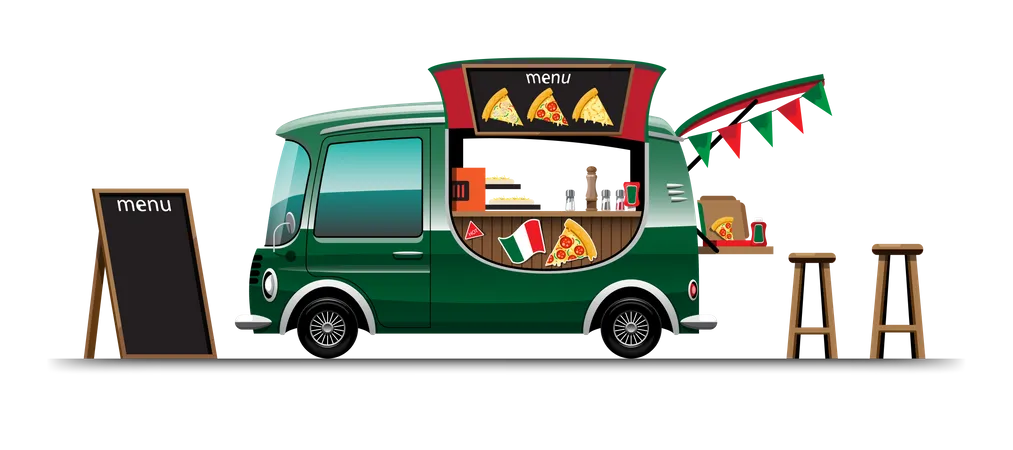 Pizza Truck  Illustration