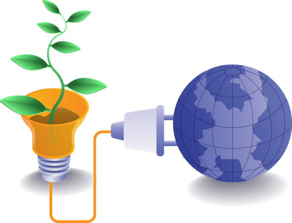 Planet earth gets its energy from plants  Illustration