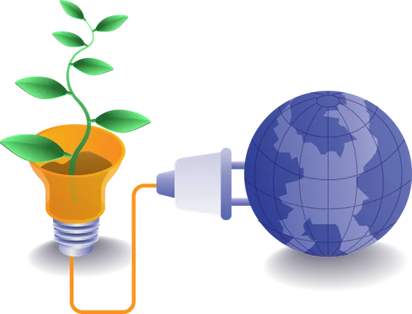 Planet earth gets its energy from plants  Illustration