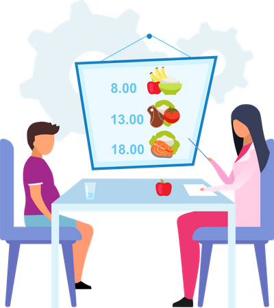 Planifier les repas d'un enfant obèse  Illustration