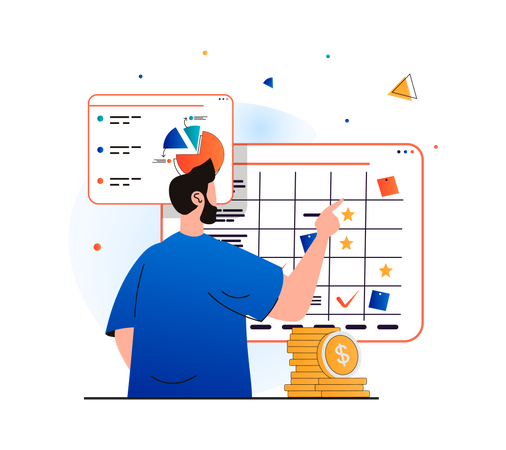 Planning financial budget  Illustration