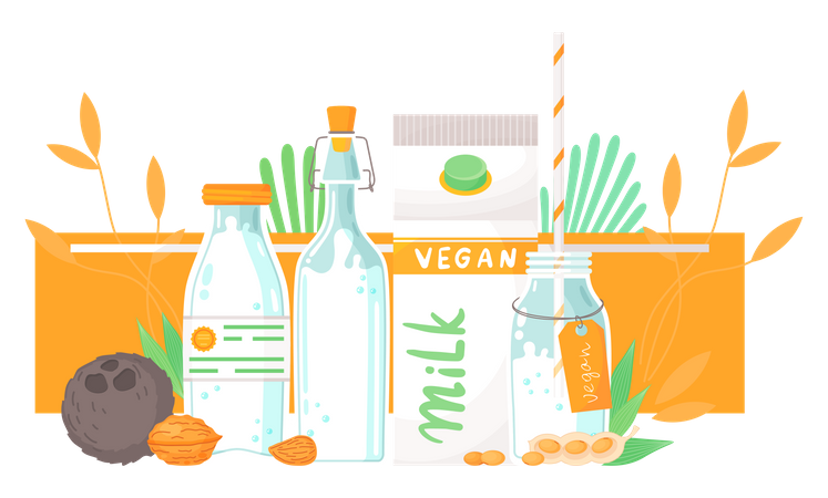 Plant based drinks  Illustration