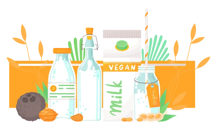 Plant based drinks  Illustration