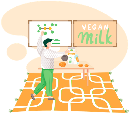 Plant-based vegan milk  Illustration