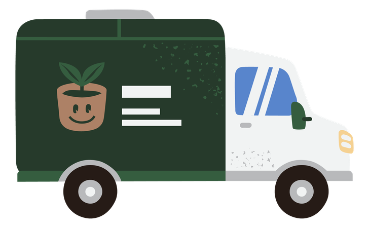 Plant Delivery Truck  Illustration