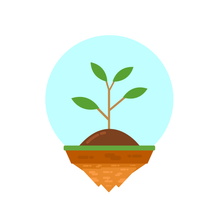 Plant On Island  Illustration