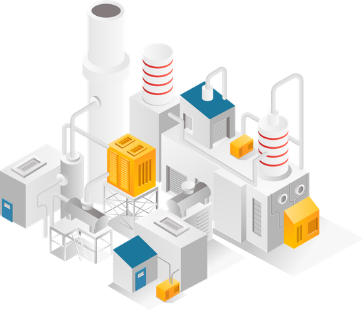 Planta de produção industrial  Ilustração