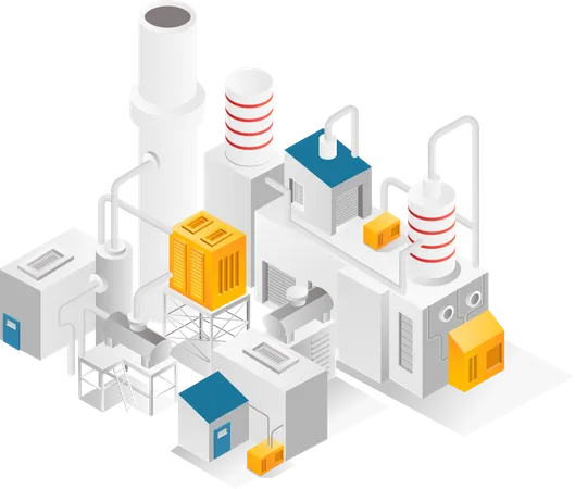 Planta de produção industrial  Ilustração