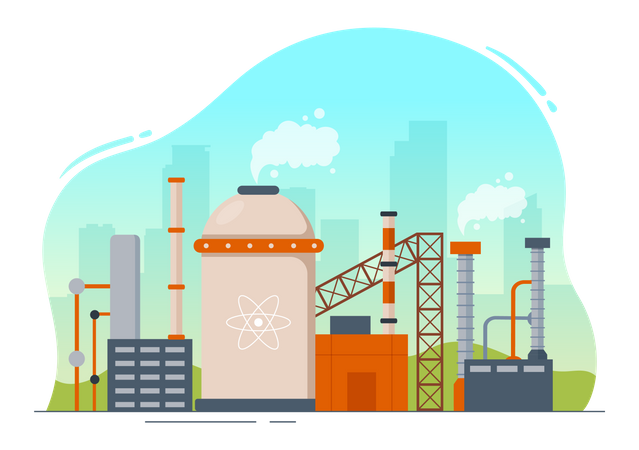 Planta de produção de energia  Ilustração