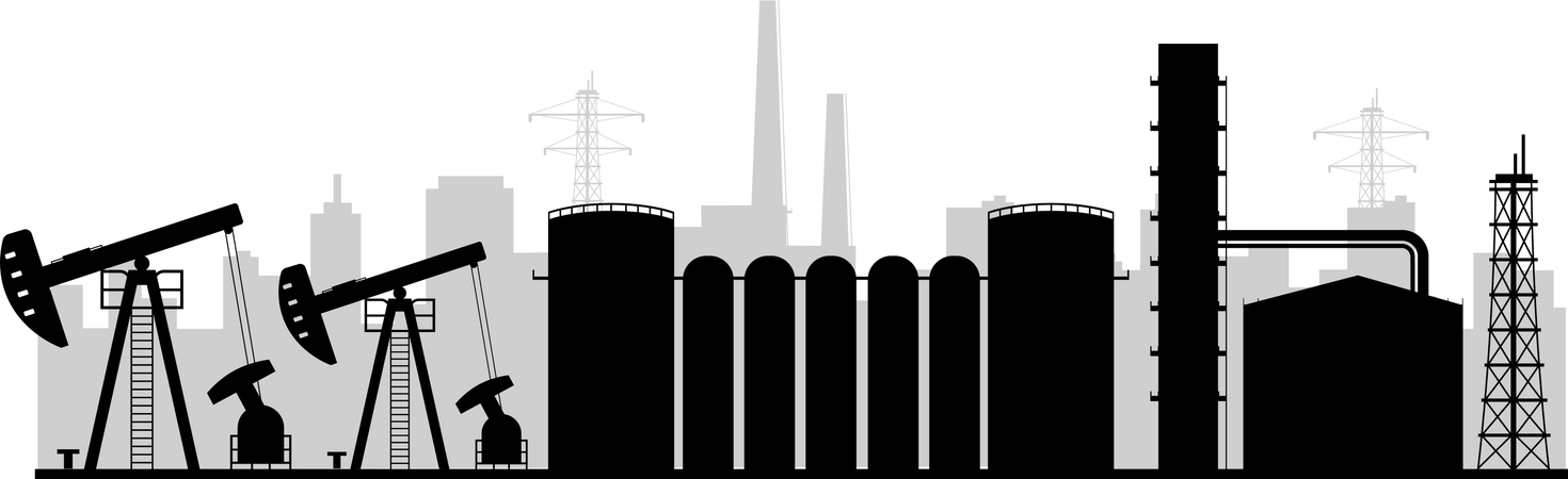 Planta de refinaria  Ilustração