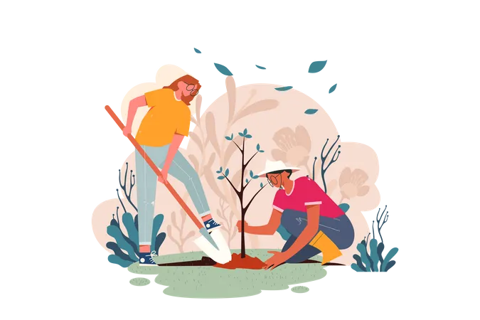 Planting Plants  Illustration