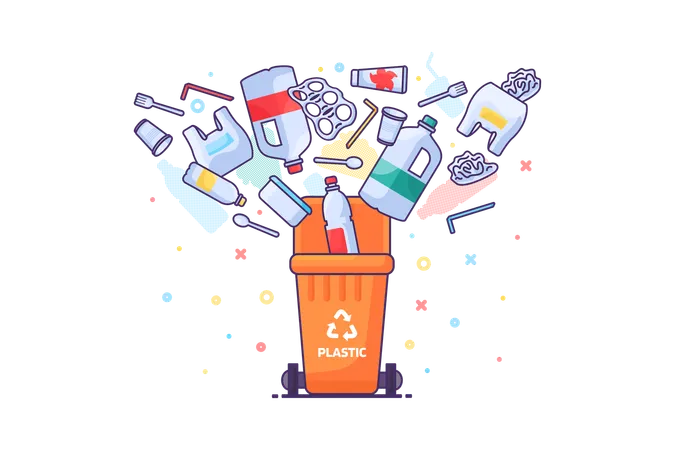 Plastic Waste Recycling  Illustration