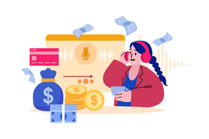 Podcast monetizing  Illustration