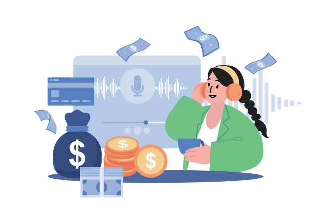 Podcast monetizing  Illustration