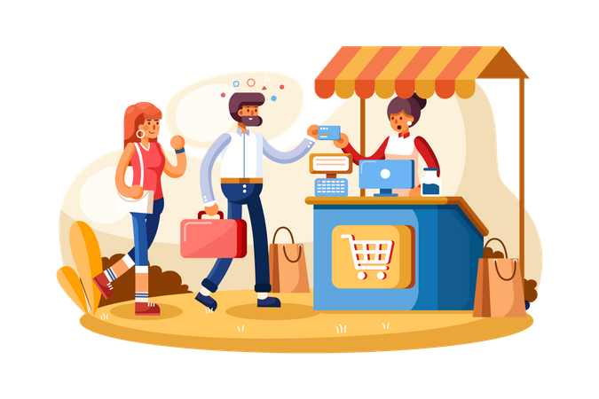 Point of sale payment system  Illustration