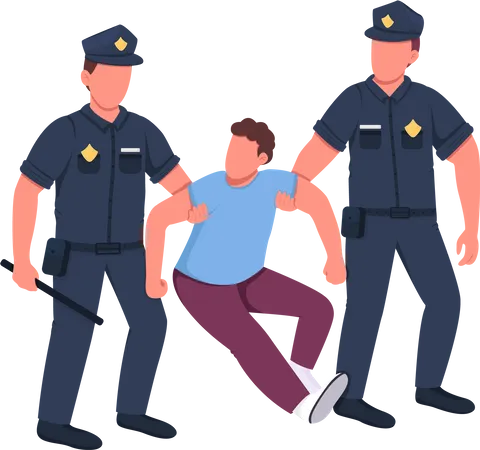 Police arresting criminal  Illustration