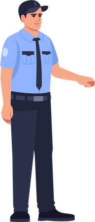 Police Officer In Uniform  イラスト