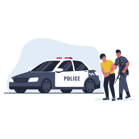 Police officers of arresting criminal  イラスト