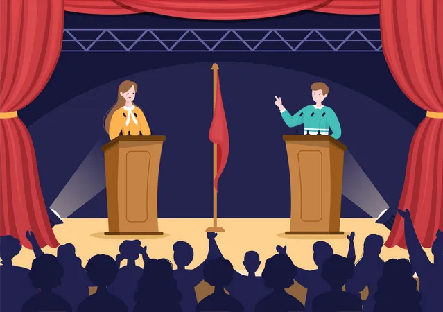 Político fazendo debate  Ilustração