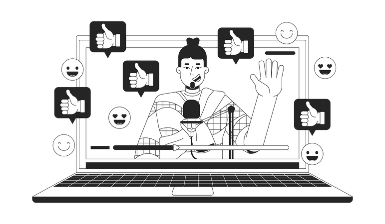 Popular video blogger  Illustration