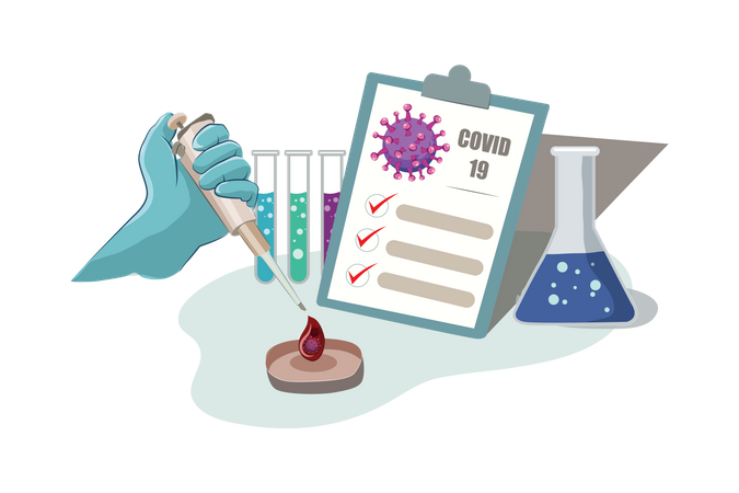 Positive report in Medical Lab Test  Illustration