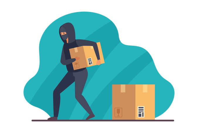 Postal parcel theft  Illustration