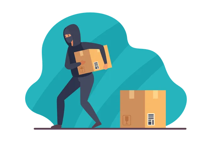 Postal parcel theft  Illustration