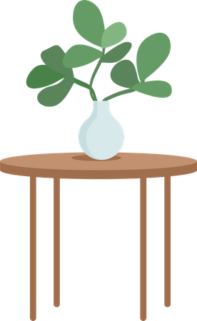 Potted plant on table  Illustration