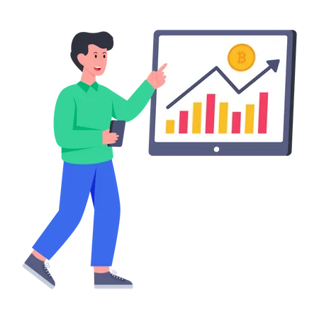 Présentation de la croissance du Bitcoin  Illustration