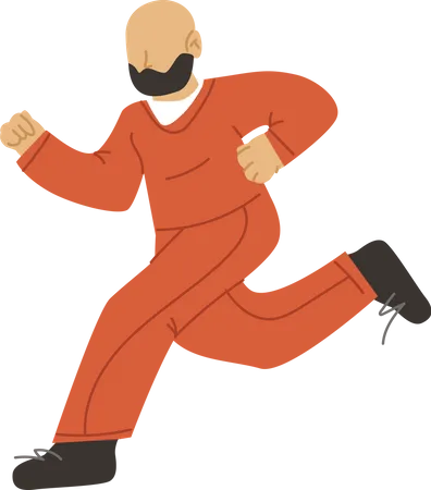 Prisoner trying to run away  Illustration