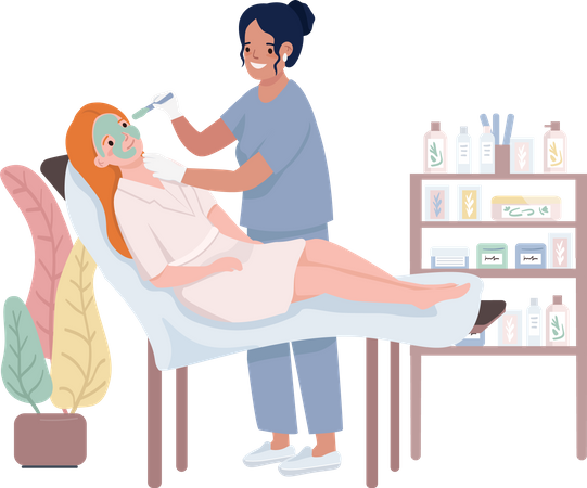 Procédure de soins du visage  Illustration