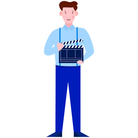 Producer Holding clapperboard  Illustration