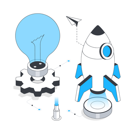 Product Startup Technology  Illustration