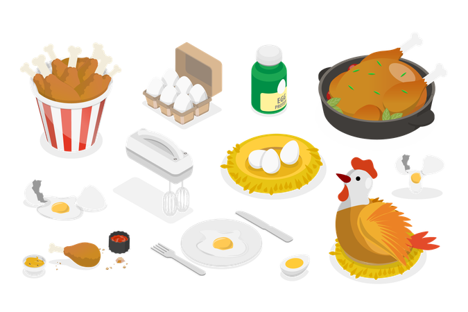 Produits à base de poulet  Illustration