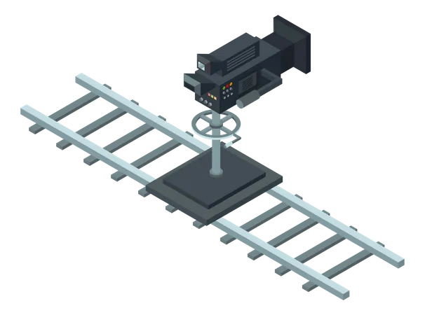 Professional camera on rails for moving  Illustration