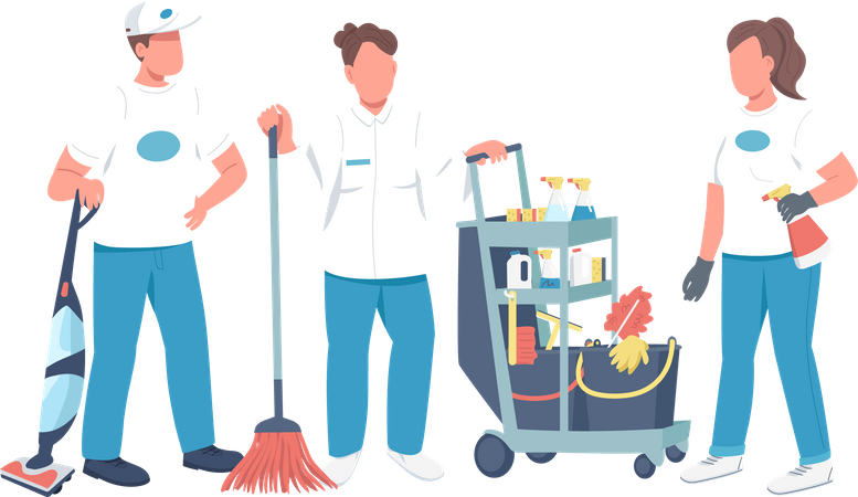 Professional housekeeping staff  Illustration